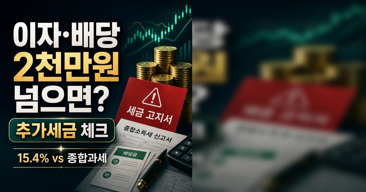 금융소득 종합과세 계산, 이자·배당 2천만원 넘으면 세금 얼마나 늘까