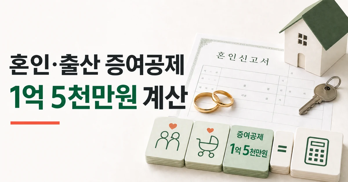 혼인·출산 증여세 공제 계산: 부모에게 1억 5천만원 받으면 세금 얼마