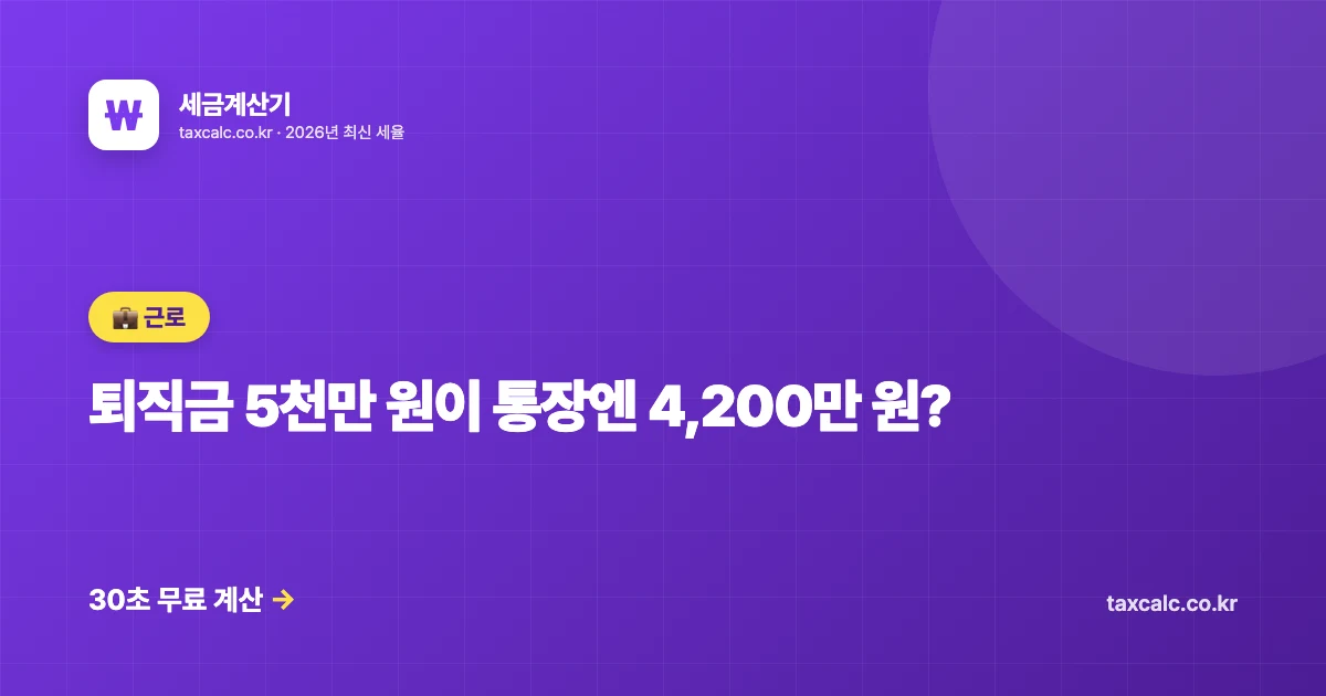 퇴직금 5천만 원이 통장엔 4,200만 원? 회사가 절대 안 알려주는 평균임금·퇴직소득세 진실